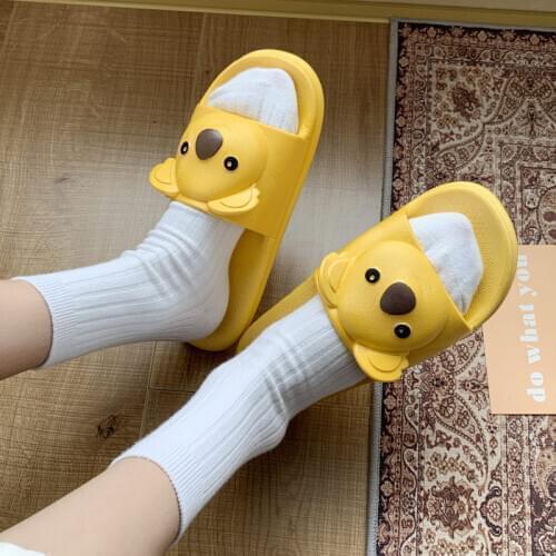 Summer Slippers Shoes Women 2021 Cute Koala Toe Low Platform Flip Flops for Women house indoor Flat Beach slides women
