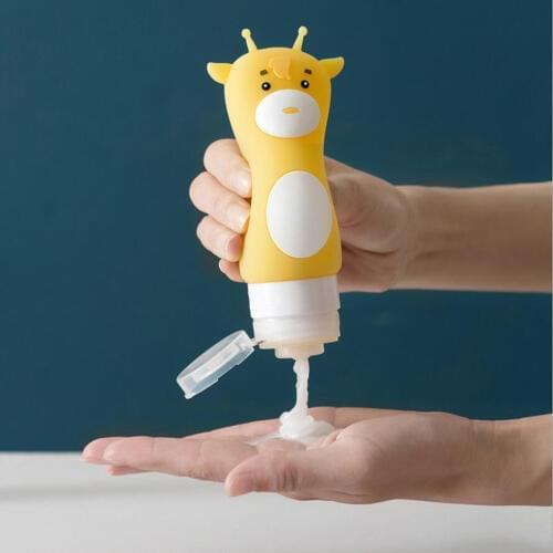 Silicone Cartoon Penguin Travel Case Organizer Shampoo Shower Gel Lotion Storage Refillable Bottle Portable Soap Dispense 10100D