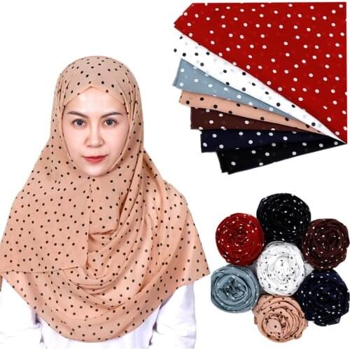 Polka dot bubble chiffon hijab scarf printe shawls muslim scarves wraps headband scarves 10pcs/lot 7 color