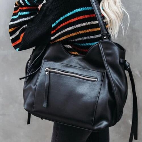 Retro Totes Bags Women Large Capacity Casual Handbags New Soft Leather Zipper Female Shoulder Bag Daily Satchels Shopper Bag Sac