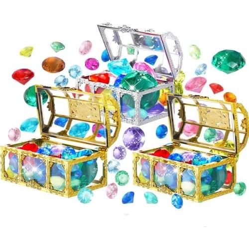 Treasure Chest Party Favor Toys Kids Diamonds Jewels Gems Bulk Gemstones And Crystals Boys Girls Funny Gifts Goodie Bag Fillers