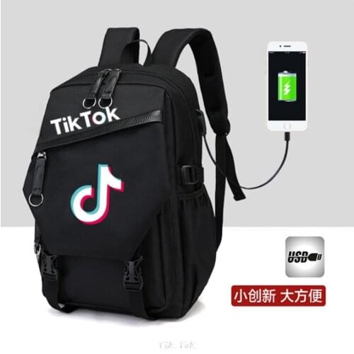 Waterproof Backpacks Oxford TIK TOK Printed USB Travel Backpack Students School Bags for women men Custom Shoulder Bags