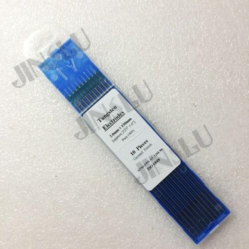 Free shipping WP Tungsten Electrode Pure2.0*150mm Green Color,10PCS