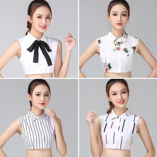 White Fake Collar Shirt Fake False Collar Women Removable Half Shirt White Ladies Vest Detachable Collar Clothes Accessories