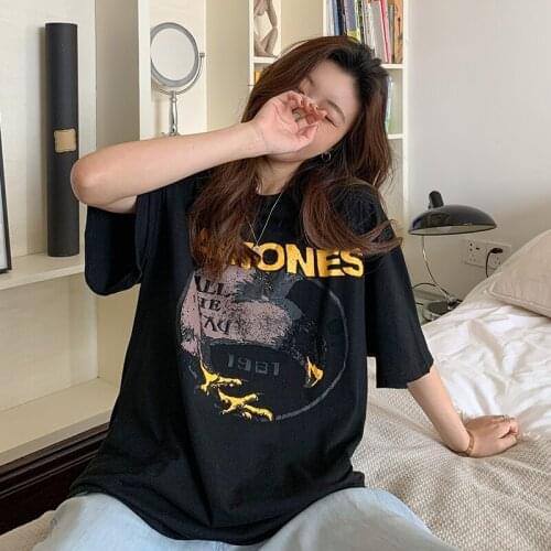 Harajuku T Shirts Women Vintage Ullzang Graphic T-shirt 90s Korean Style Tshirt Fashion Top Tees Female