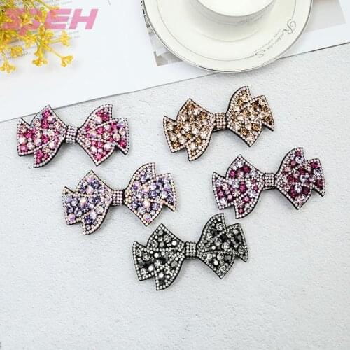 Alloy diamond colored diamond double ladies ponytail clip imported Austrian diamond bride hair accessories