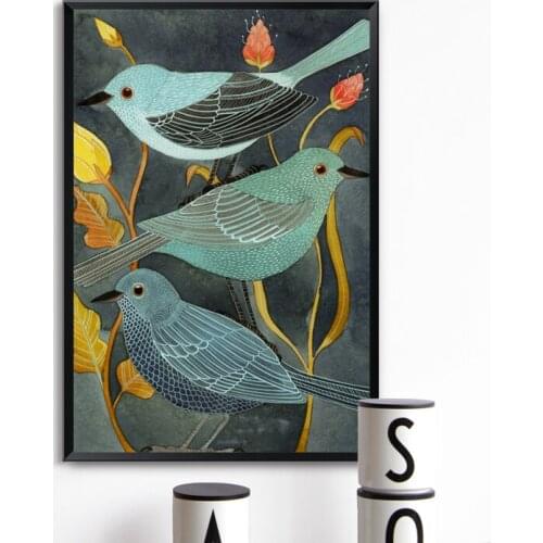 Animals Birds Nightingale Retro Decor Canvas Creative Art Style Painting Print Picture Poster Wall Art Home Decoration Unframed