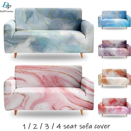 1/2/3/4-seater Home Decor Slipcover 3D Print Marbling Stretchy Cover Sofa Custom Comfortable Sofa Cover For Living Room Bedroom