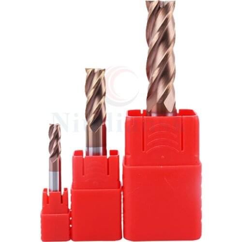 1pc HRC55 4-blades flat end milling cutter Standard length tungsten steel milling cutter CNC lathe Carbide milling turning tools