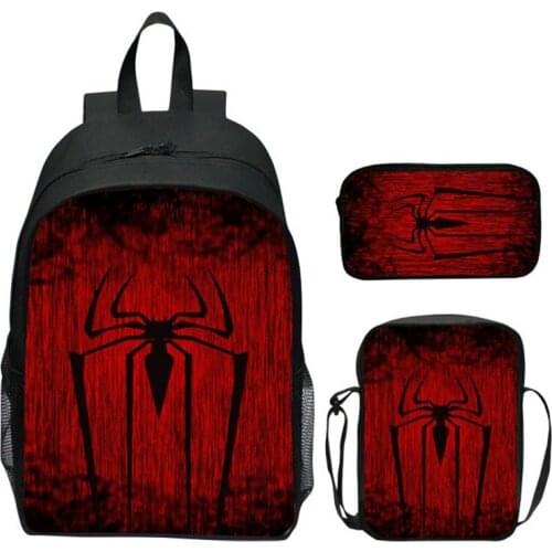 Backpack for Kids Spiderman Fashion School Bag Anime Bag Waterproof Nylon Outdoor Sport Bag Children 3pcs School Bookbag