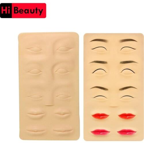 5PCS 3D Silicone Practice Fake False Skin Eyebrow Lips For Permanent Microblading Makeup Training Practice Tattoo Accessory