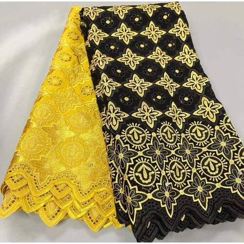 African Lace Fabric 2020 High Quality Nigerian Swiss Voile Lace Latest Embroidery Tulle Lace With Sequins For Dress 5Yards
