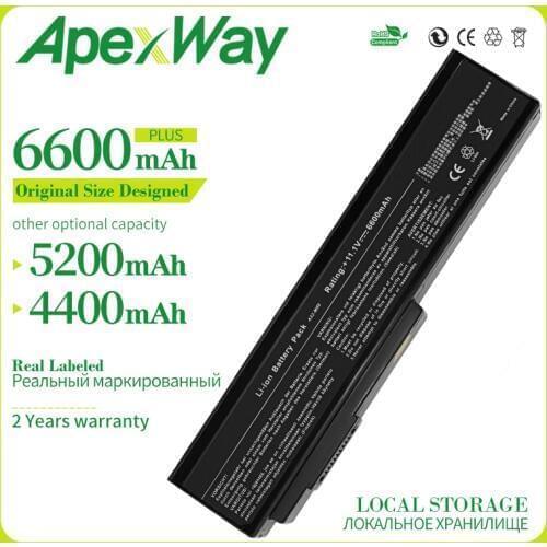 Apexway 6 cell Battery for ASUS N53Jn N53Jq N53Jf N53Jg N53JL N53SD N53SN N53SV X5M x5MJF B43 B43F B43J N43JQ N43Jg N43SD N43SL