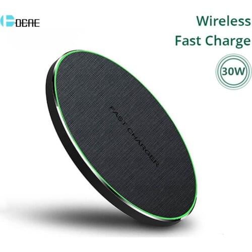 30W Quick Qi Wireless Charger Dock for Samsung S21 S20 S10 Note 20 10 iPhone 12 11 Pro Max XS XR X 8 Induction Fast Charging Pad