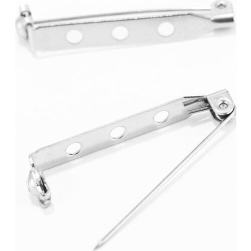 Hot stainless steel Brooch Pin Back Bar With Safety Catch 33mm DIY Badge Sewing Craft