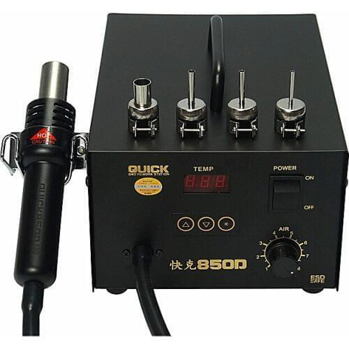 QUICK 850D Digital ESD Hot Air Rework Station Stubbs blowing hot air gun welding station 320W For BGA phone repair