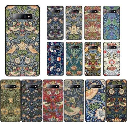 FHNBLJ William Morris Strawberry Thief Design Phone Case for Samsung S10 21 20 9 8 plus lite S20 UlTRA 7edge