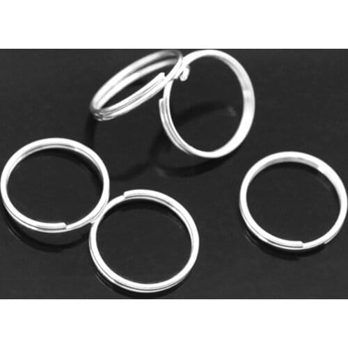 Doreen Box Lovely 300 PCs Silver color Double Loops Open Jump Rings 12mm Dia. Findings (B04159)
