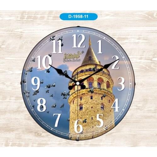 Galaxy D-1958-11 Bombe Mica Glass Wall Clock GALATA tower