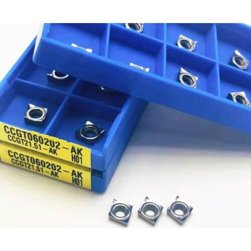 Lathe tool CCGT060202-AK HO1 CNC carbide inserts, cermet inserts, KORLOY aluminum alloy turning inserts