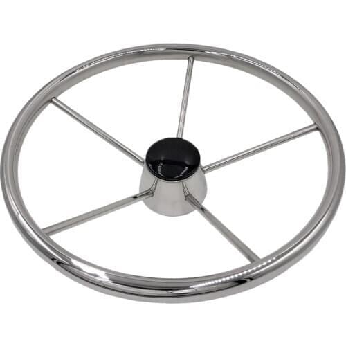 Boat steering wheel 13-1/2 inch stainless steel 5 spoke Boat Polished