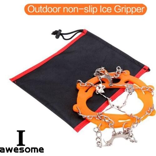 8 Teeth Manganese Steel Ice Gripper Spike For Shoe Non Slip Hiking Climbing Snow Spikes Crampons Cleats Chain Claws Grips Boots