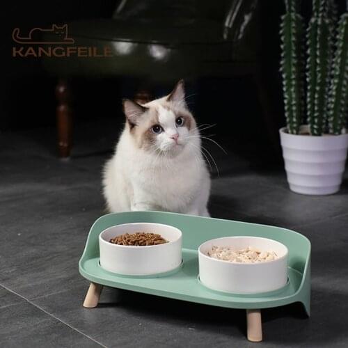 KANGFEILE Dog Feeder Drinking Bowls for Dogs Cats Pet Food Bowl Comedero Perro Miska Dla Psa Gamelle Chien Chat Voerbak Hond