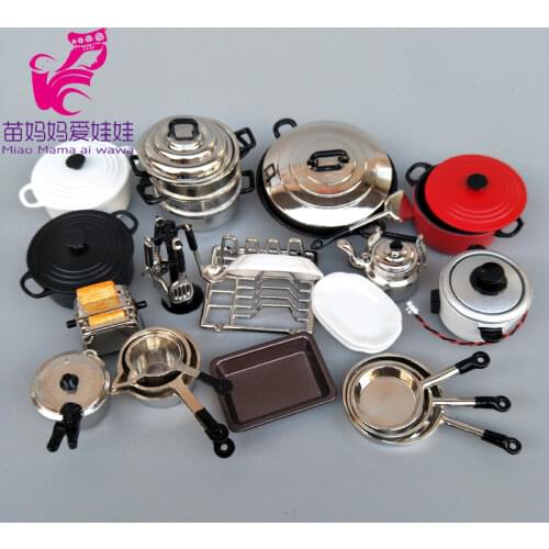 1/6 BJD doll ob11 accessories Kitchenware mini Wok pans pots doll furniture Mini Scene Decoration for barbie licca blythe doll