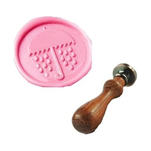 MDLG Vintage Umbrella Raindrop Custom Picture Logo Wedding Invitation Wax Seal Sealing Stamp Rosewood Handle Set