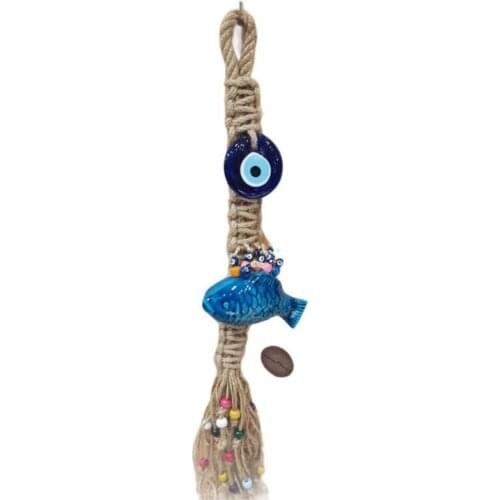 Fashion lucky turkish greek blue eye evil eye amulet wall hanging lucky jewelry gift round water drop royal blue