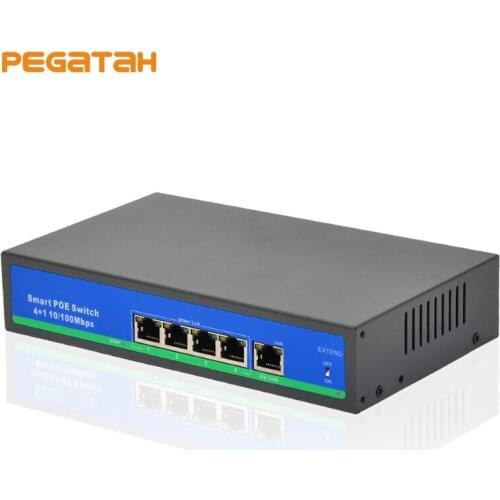 New IEEE 10/100Mbps 802.3af /at 4+1 Port 10/100Mbps POE Switch for IP Camera Compatible Network