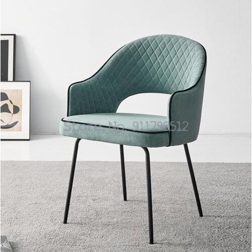 Nordic dining chair home designer net red makeup stool modern minimalist restaurant flannel negotiation chair desk chair