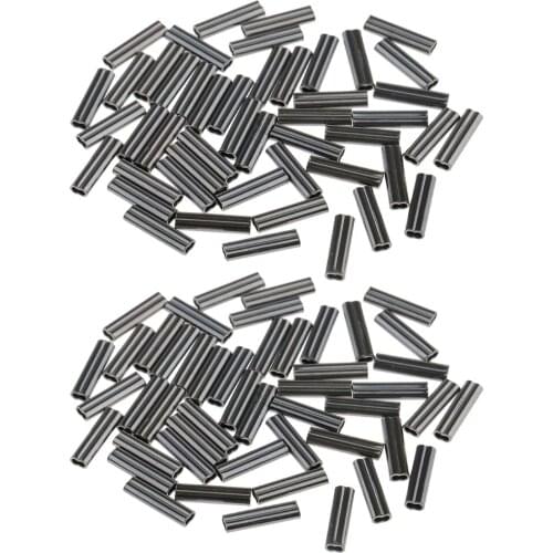 100Pc Double Barrel Copper Crimp Sleeves Fishing Crimps For Rig Making 0.8mm