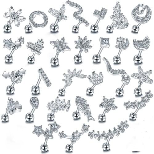 2020 Creative 1Pc Steel Ear Stud Septum Piercing Screw Thread Ear Cartilage Tragus Helix Piercing for Women Body Jewelry