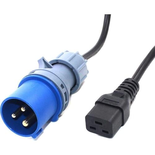 IEC316P6 Plug to IEC320 C19 Power Cord, Industrial Heavy Duty Extension Cable, Convert the 316C6 to C20 H05VV-F 1.5mm Gauge 16A
