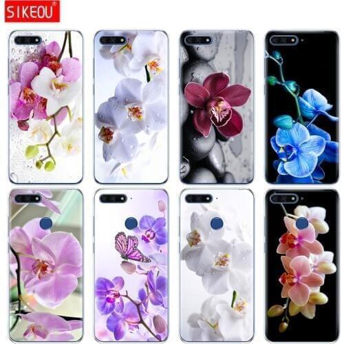 Silicon cover phone case for huawei honor 8a 8c 8s 7a pro 7c y5 y6 y7 y9 2017 2018 2019 prime orchid flowers colorful