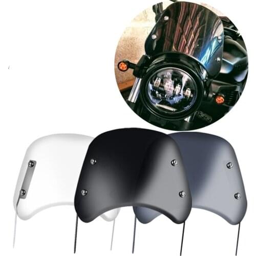 Cafe Racer Windshield Compact Sport Wind Deflector Visor Fits For Harley YAMAHA Suzuki Motorcycle 5-7 inch Headlight Windshield