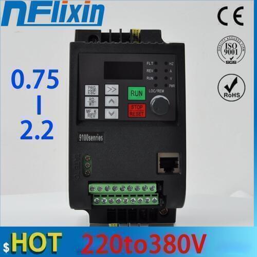VFD1.5kW/2.2KW/ Variable Frequency Drive 3-Phase 380V output 1-phase 220V input Speed Controller Inverter Motor VFD Inverter
