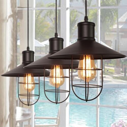 Vintage Industrial Pendant Lamp Retro Loft Hanging Lighting Fixture E27 Iron Restaurant Cafe Bar Counter Home Decor Lampshade