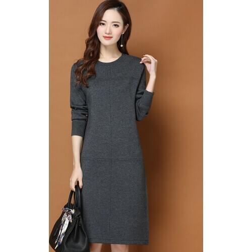 New Fashion 2020 Autumn Winter Women Long Sweater Dress Pullovers Warm Knitted Sweaters Pullover Dresses Lady