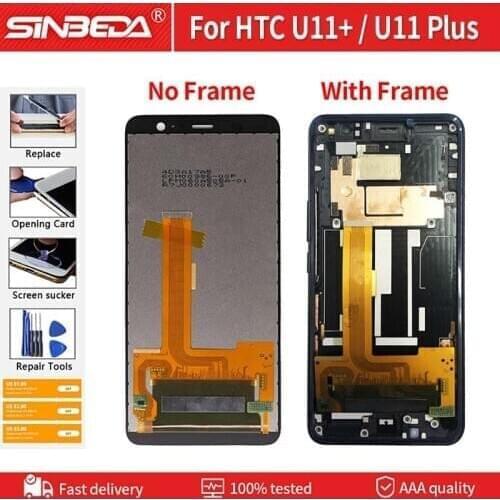 6.0" Original For HTC U11+ U11 Plus LCD Display Touch Screen Digitizer With Frame Replacement Parts+Tools For HTC U11 Plus LCD