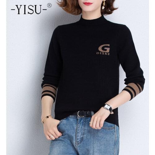 YISU Winter Women Sweater Solid color Turtleneck Fashion Female Jumper Thicken Knitted pullover Warm Winter tops