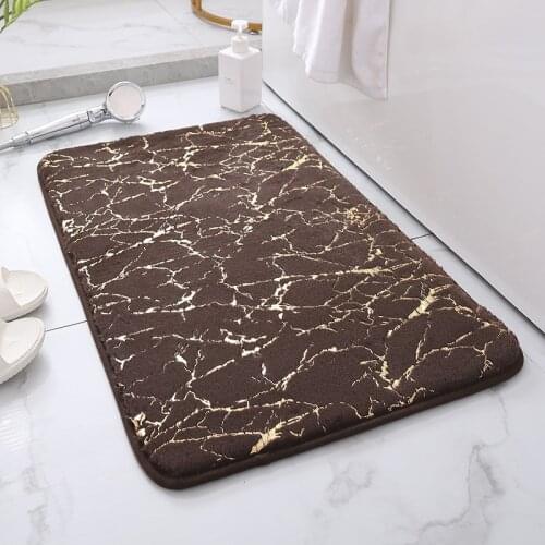 1pc Luxury Bathroom Carpet Rabbit Velvet Memory Foam Bath Mat Flow Pattern Decorative Bathroom Carpet Non-slip Bath Mat Bath Rug
