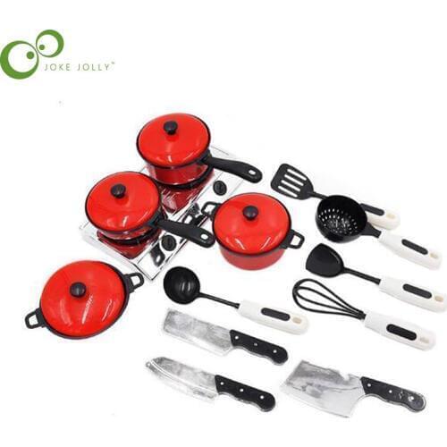 13pcs / lot Red Simulation Kitchen Cooking Toy children educational toys boy girl early education toys LYQ