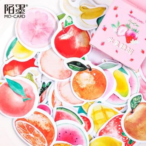 46 Pcs Cute Boxed Diy Decoration Mini Size Fruit Jar Washi Paper Stickers For Laptop Planners Scrapbook Diary Notebooks Album