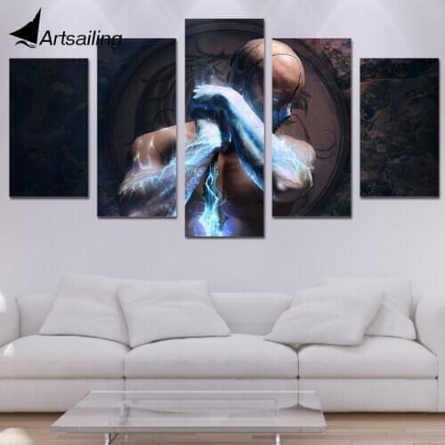 5 panels HD Printed sub zero mortal kombat Painting on canvas room decoration print poster picture canvas Free shipping/ny-2777
