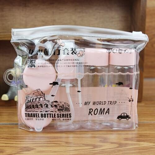 7pc/Set Travel Mini Makeup Cosmetic Face Cream Pot Bottles Plastic Transparent Empty Make Up Container Bottle Travel Accessorie