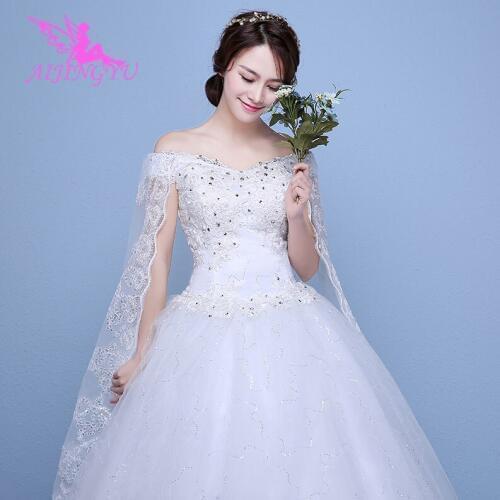 AIJINGYU 2021 real photos new hot selling cheap ball gown lace up back formal bride dresses wedding dress WK595