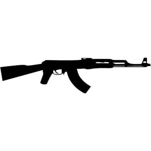 AK-47 Kalashnikov Sticker Vinyl Decals Motorcycle Styling Black Silver15.2x3.6cm