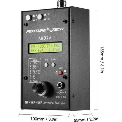 English verison HF +UV AW07A HF/VHF/UHF 160M 490Mhz Impedance SWR Antenna Analyzer Shortwave Ham Radio + English Manual